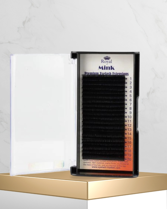 Pachet 5 Cutii Extensii de Gene – ROYAL MINK, Individuale, Curbură C, Grosime 0.12 mm