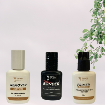Pachet Profesional Extensii Gene – Primer ROYAL + Ultra Bonder ROYAL + Remover