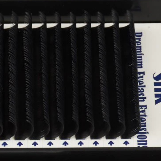 Pachet 4 cutii – Extensii de gene Premium ROYAL Silk, Curbură CC, 0.12 mm, Lungimi 9–12 mm, 20 rânduri