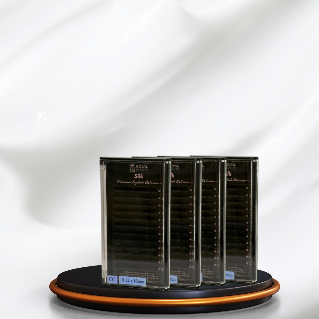Pachet 4 Cutii Extensii de Gene Premium ROYAL Silk – CC, 0.12 mm, Lungimi 9-12 mm