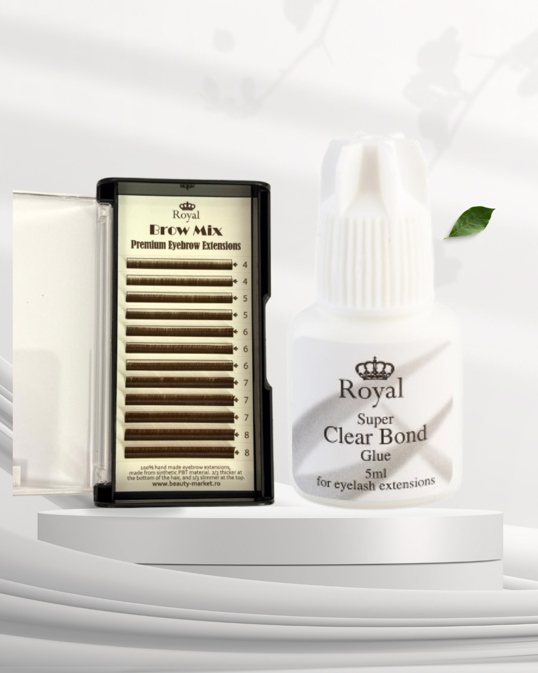 Pachet Premium Royal – Extensii Sprâncene Medium Brown+ Adeziv Clear