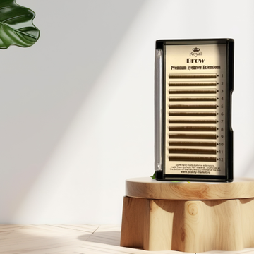 Extensii de gene (marimi mici) ROYAL Silk (Maro medium), Curbură C, Grosime 0.10 mm, Lungime Mix, 12 rânduri