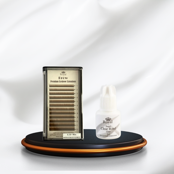 Pachet Premium Royal – Extensii Sprâncene Medium Brown 0,10 mm+ Adeziv Clear