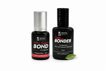🔹Ultra Speed Bond – adeziv profesional ultra-rapid (0.5 sec) si Ultra Bonder – sigilare premium, reduce vaporizarea adezivului și prelungește retenția extensiilor.