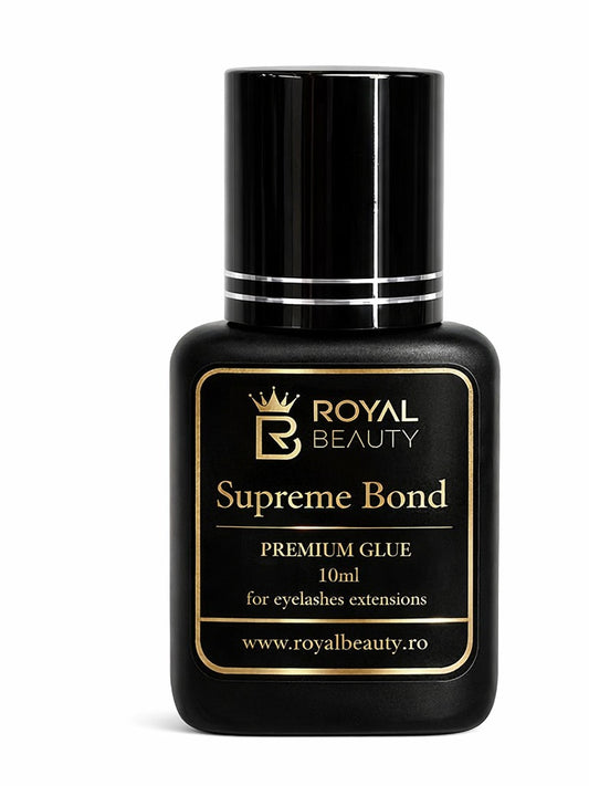 Adeziv Premium pentru extensii de gene , ROYAL Supreme Bond (black), rezistență 6-7 saptămâni, uscare 1-2 secunde, 10 ml