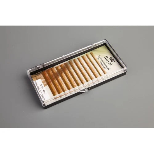 Extensii sprâncene Premium ROYAL, culoare Medium Brown, Grosime 0.15 mm, Lungime Mix, 12 rânduri