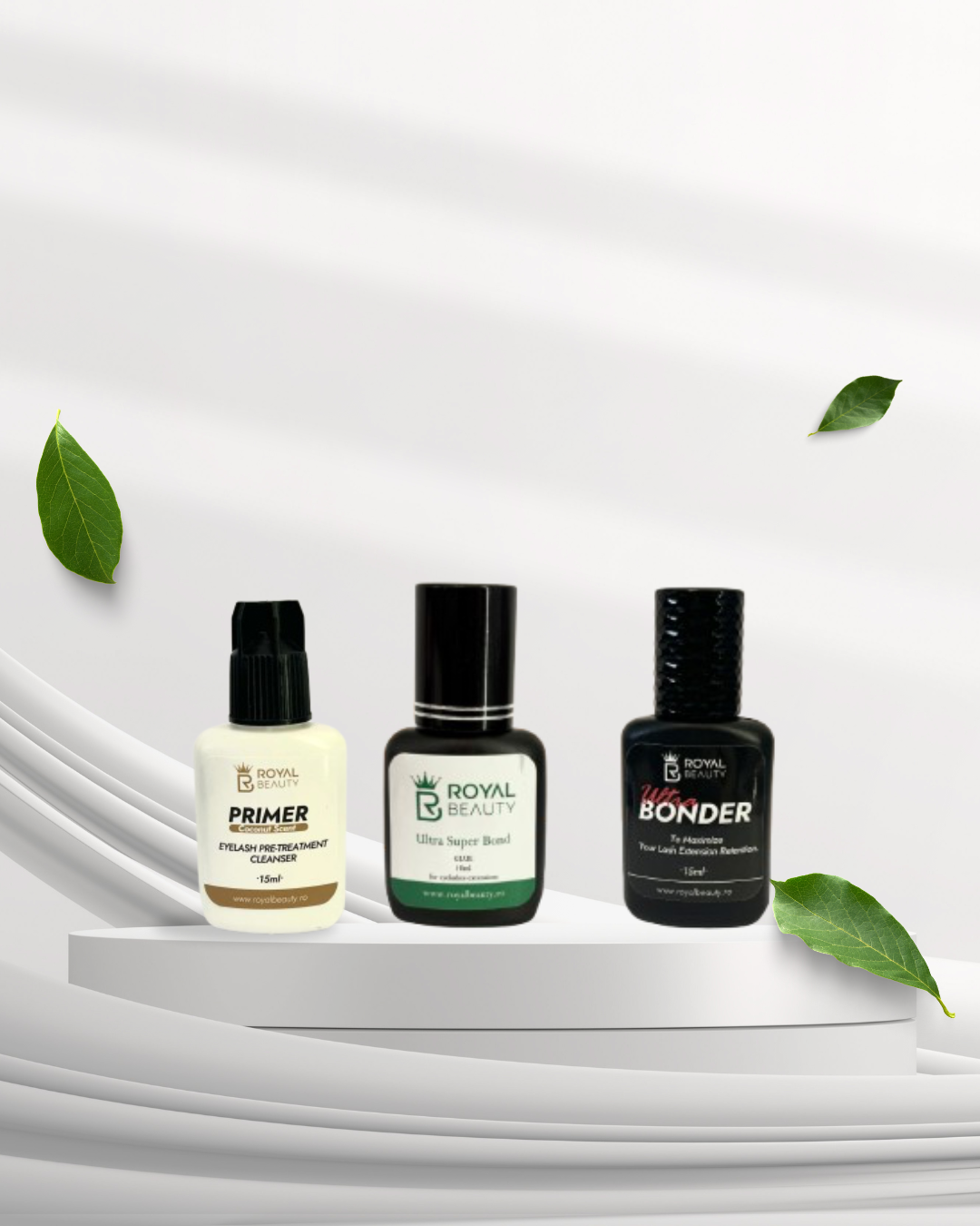 Pachet Royal Ultra super bond- adeziv profesional extensii gene ultra super bond (10 ml), primer Royal și Ultra Bonder Royal