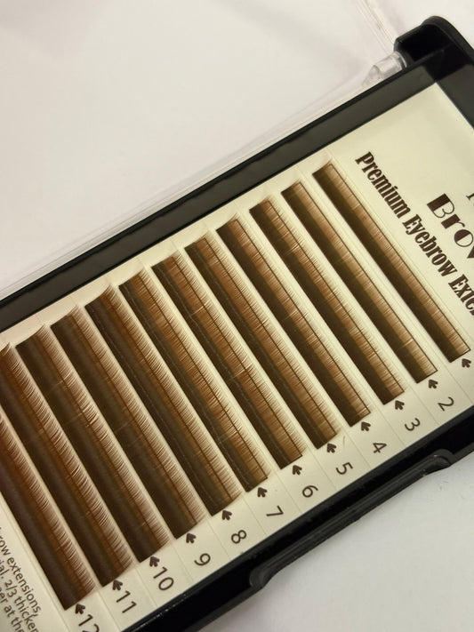 Pachet Extensii Sprâncene 0.10 Mix Maro Medium + Adeziv Brow Expert Clear