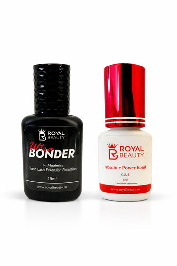 Pachet Royal Absolute Power Bond + Ultra Bonder – Adeziv Profesional Extensii Gene, Rezistență Îndelungată